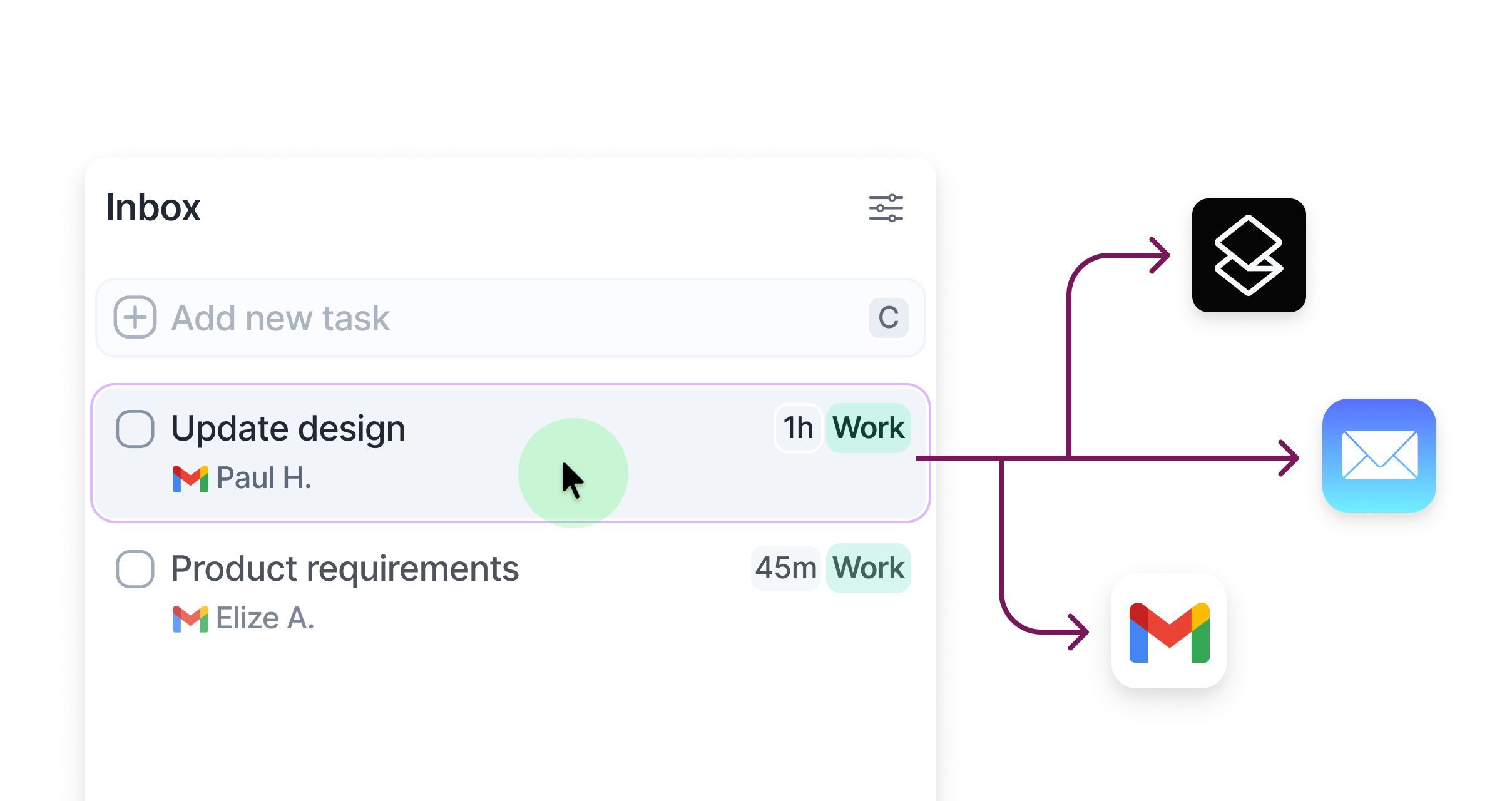 Gmail task opening in Superhuman, Mail or Gmail